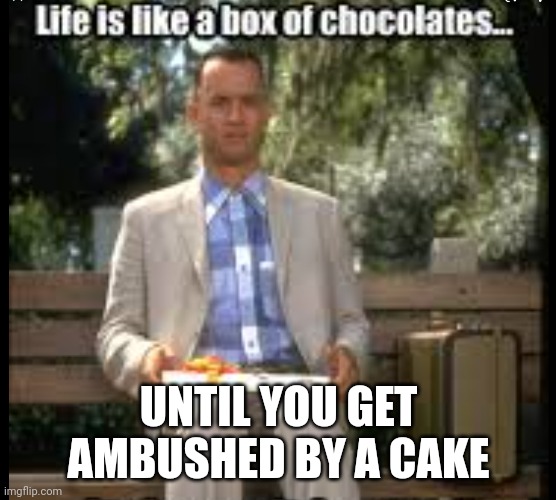 UNTIL YOU GET AMBUSHED BY A CAKE | made w/ Imgflip meme maker