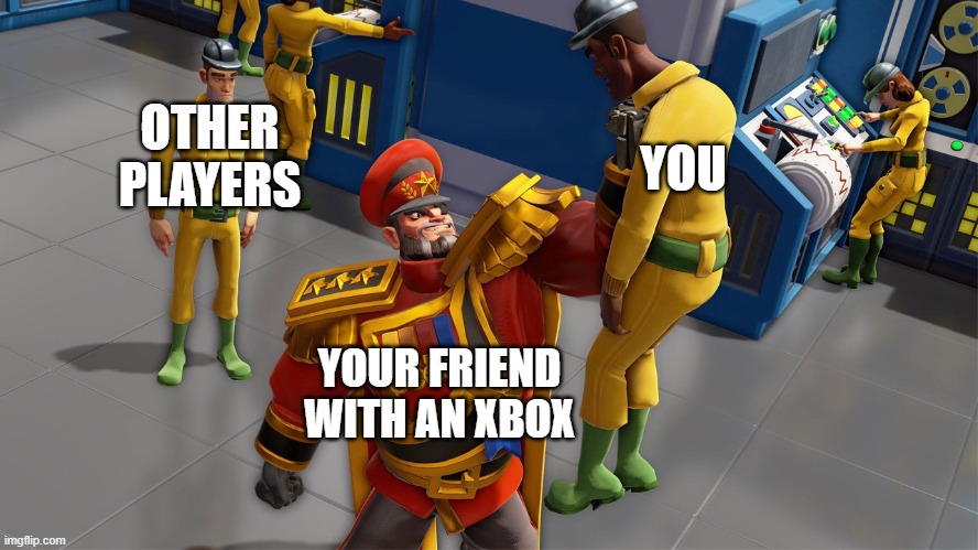 Red Ivan choke | OTHER PLAYERS; YOU; YOUR FRIEND WITH AN XBOX | image tagged in red ivan choke | made w/ Imgflip meme maker