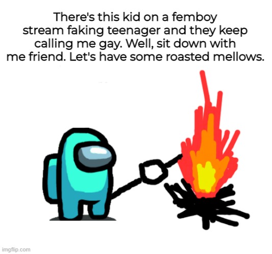b4 anyone asks why the fuck i was there, i needed to bonk ppl okay? | There's this kid on a femboy stream faking teenager and they keep calling me gay. Well, sit down with me friend. Let's have some roasted mellows. | image tagged in you've been scrolling for a while | made w/ Imgflip meme maker