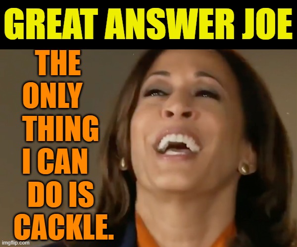 GREAT ANSWER JOE THE ONLY    THING I CAN   DO IS   CACKLE. | made w/ Imgflip meme maker