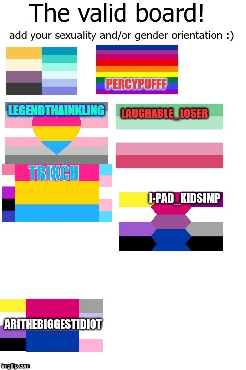 Add your flag! | ARITHEBIGGESTIDIOT | image tagged in gay | made w/ Imgflip meme maker