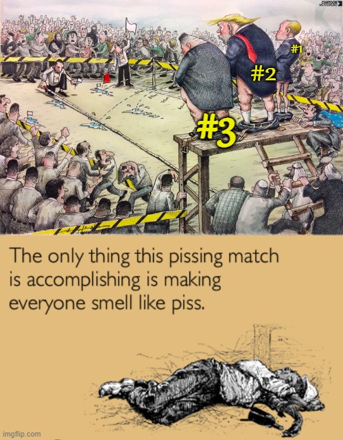 The Real-Life Comparisons Are Uncanny | #1; #2; #3 | image tagged in pissing match | made w/ Imgflip meme maker