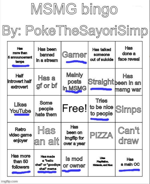 NOT CLICKBAIT!!!!!!! GONE SEXUAL!!!!!!! | image tagged in msmg bingo by poke | made w/ Imgflip meme maker