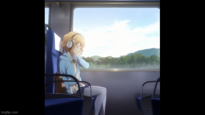 train ride | image tagged in anime | made w/ Imgflip meme maker
