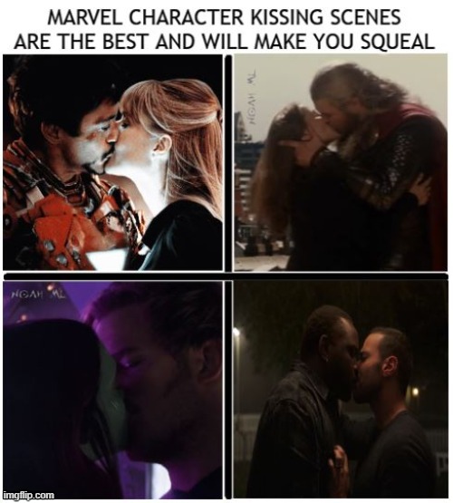 Marvel Kissing Scenes | image tagged in kiss,eternals,marvel,avengers | made w/ Imgflip meme maker