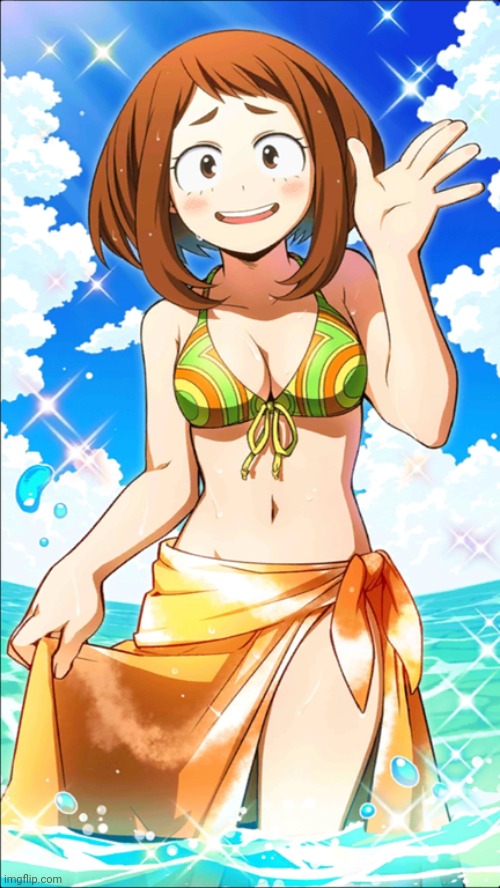 (don't mind me, just tryna trigger bubonic by saying ochaco better( | image tagged in sexy ochaco uraraka | made w/ Imgflip meme maker