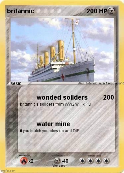 Britannic Pokémon Card | made w/ Imgflip meme maker