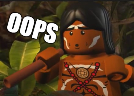 High Quality Lego Hovitos Tribesman Oops Blank Meme Template