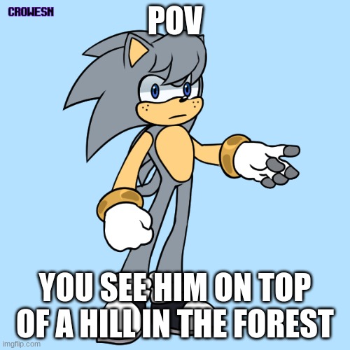 Action or romance? Can be both! Humanoid and furry-like ocs allowed, no killing him, no military ocs | POV; YOU SEE HIM ON TOP OF A HILL IN THE FOREST | image tagged in roleplay,sonic x human world rp,action,romance | made w/ Imgflip meme maker