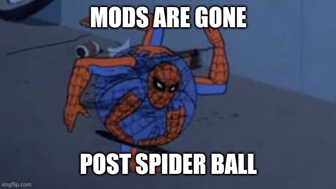 cursed image | MODS ARE GONE; POST SPIDER BALL | image tagged in cursed image | made w/ Imgflip meme maker