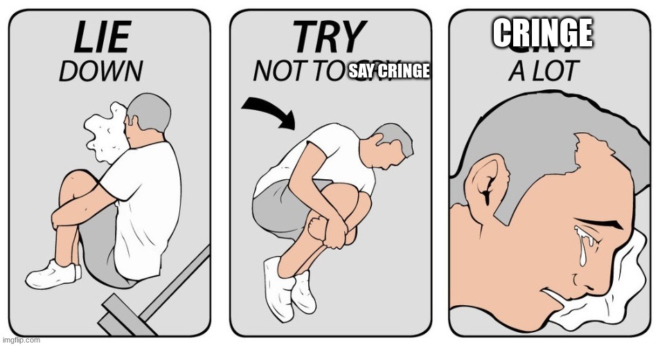 try not to cry | SAY CRINGE CRINGE | image tagged in try not to cry | made w/ Imgflip meme maker