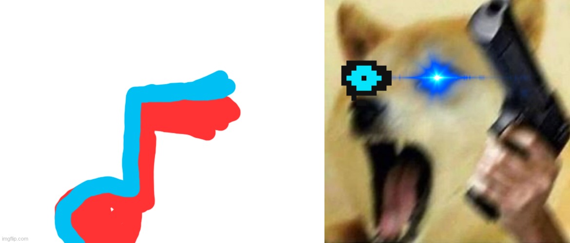 image tagged in blank white template,angry doge with gun | made w/ Imgflip meme maker