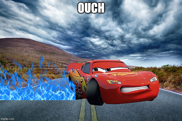 road | OUCH | image tagged in road | made w/ Imgflip meme maker
