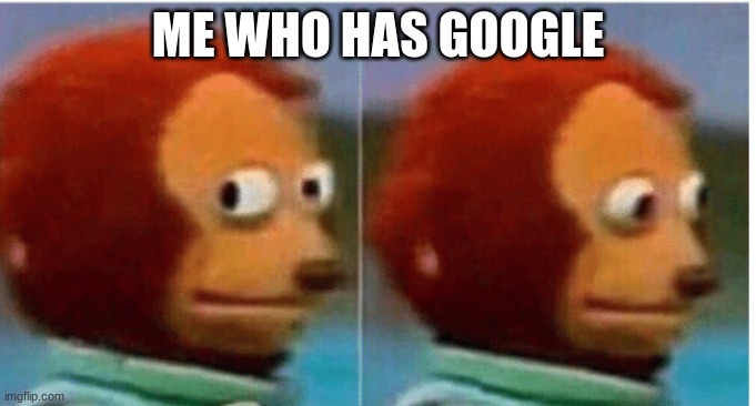 feel guilty | ME WHO HAS GOOGLE | image tagged in feel guilty | made w/ Imgflip meme maker