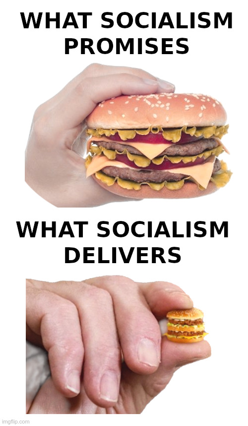 What Socialism Promises, What Socialism Delivers | image tagged in joe biden,democrats,socialism,big mac,new york times,editorial | made w/ Imgflip meme maker