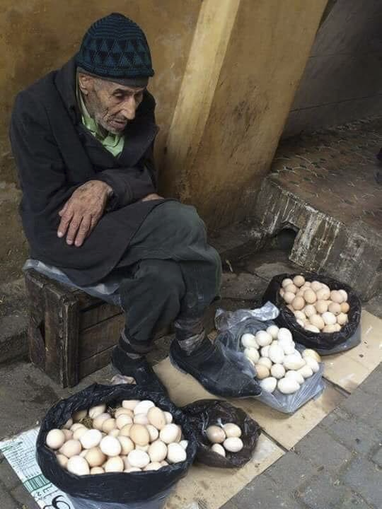 Old man sells eggs Blank Meme Template