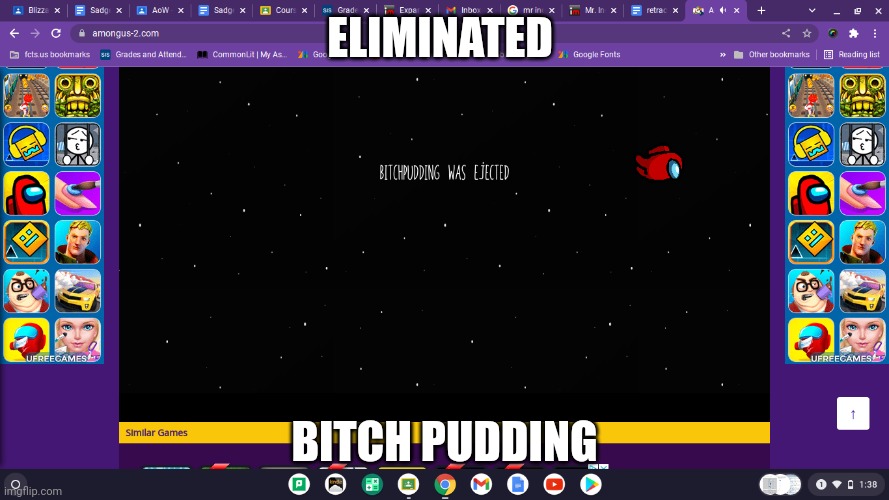 stuff | ELIMINATED; BITCH PUDDING | image tagged in traumatized mr incredible | made w/ Imgflip meme maker