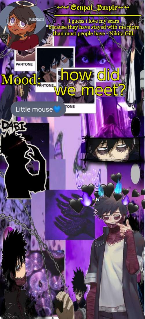 Dabi Temp :D | how did we meet? | image tagged in yes i made this a temp yet another anime boy temp uwu | made w/ Imgflip meme maker