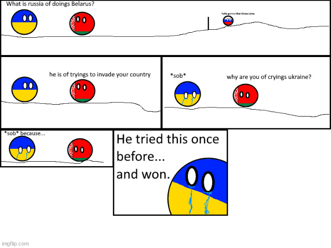 russia v ukraine | image tagged in countryballs | made w/ Imgflip meme maker