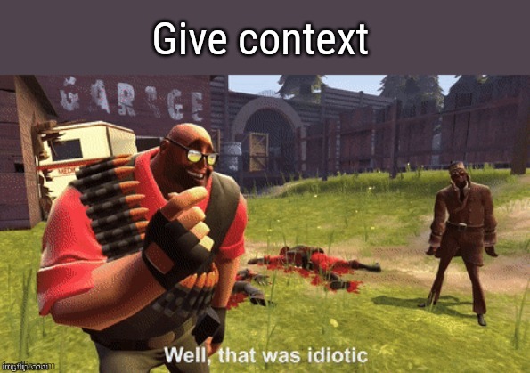 Well, that was idiotic | Give context | image tagged in well that was idiotic | made w/ Imgflip meme maker