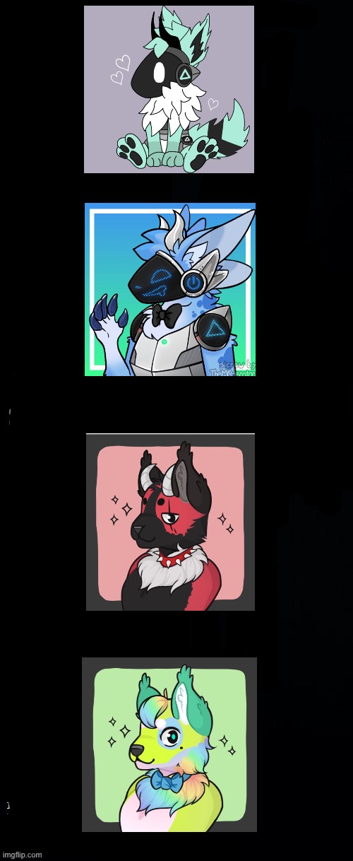 Even more adoptables | image tagged in long black template,fur | made w/ Imgflip meme maker
