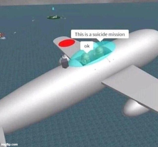 ok | image tagged in this is a suicide mission ok | made w/ Imgflip meme maker