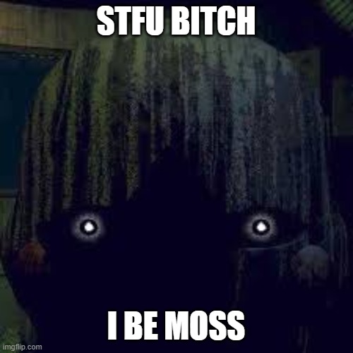 Phantom Puppet from FNAF 3 | STFU BITCH I BE MOSS | image tagged in phantom puppet from fnaf 3 | made w/ Imgflip meme maker