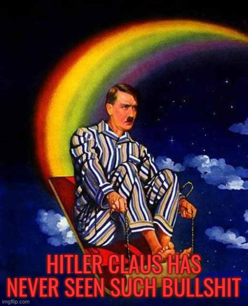 Random Hitler | HITLER CLAUS HAS NEVER SEEN SUCH BULLSHIT | image tagged in random hitler | made w/ Imgflip meme maker