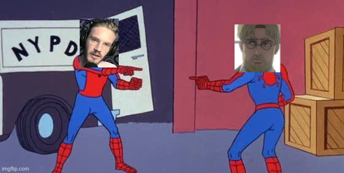 Spider Man Double | image tagged in spider man double,pewdiepie,attack on titan | made w/ Imgflip meme maker