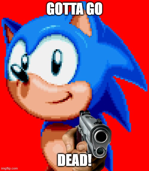 Gotta Go Dead! | GOTTA GO; DEAD! | image tagged in sonic with a gun | made w/ Imgflip meme maker