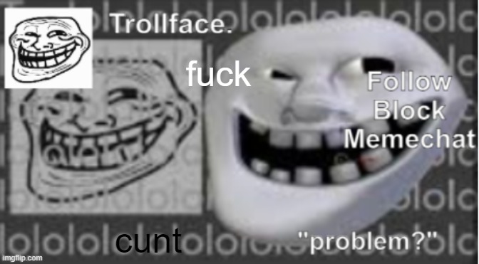 swearing | fuсk; сunt | image tagged in trollface announcement temp | made w/ Imgflip meme maker