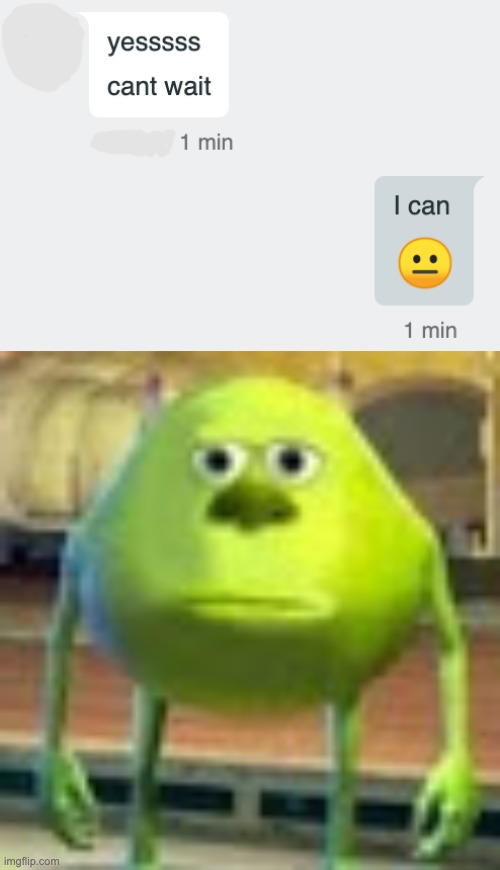 ? | image tagged in sully wazowski,memes,texting,text messages | made w/ Imgflip meme maker