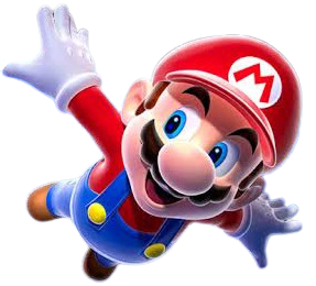 Mario flying in space (transparent) Blank Meme Template