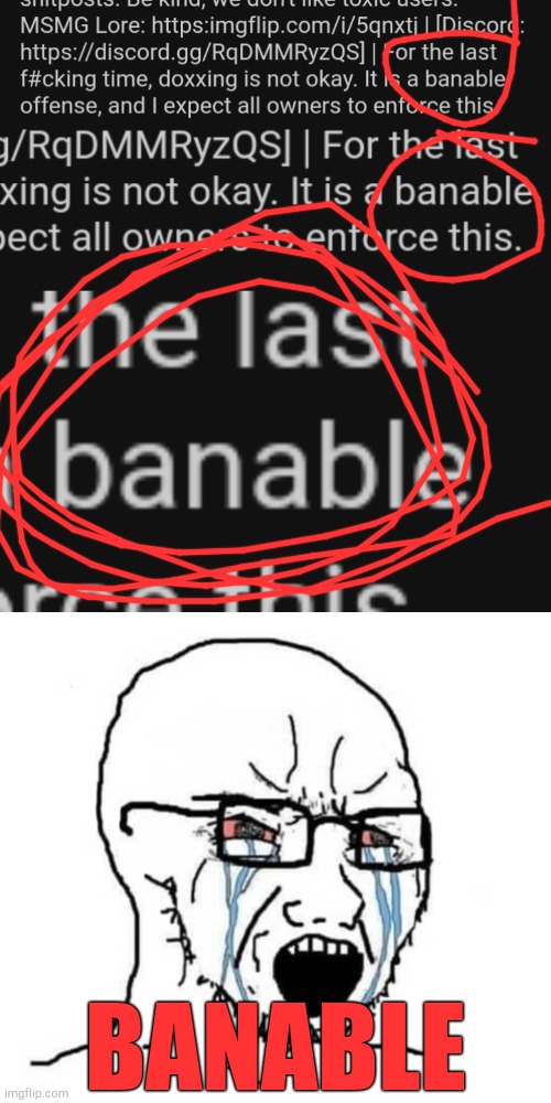 Banable. | BANABLE | image tagged in soyboy vs yes chad | made w/ Imgflip meme maker