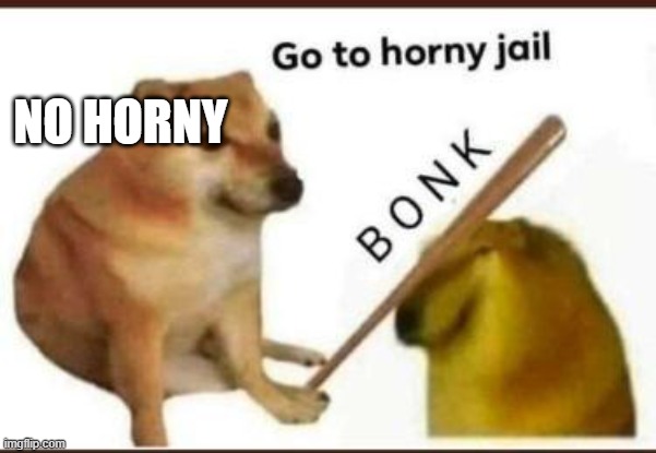 NO HORNY | image tagged in go to horny jail | made w/ Imgflip meme maker