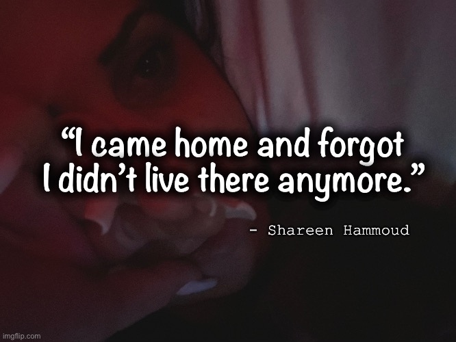 Help | “I came home and forgot I didn’t live there anymore.”; - Shareen Hammoud | image tagged in memoryloss,abuse,violence,awareness,murder,mental health | made w/ Imgflip meme maker