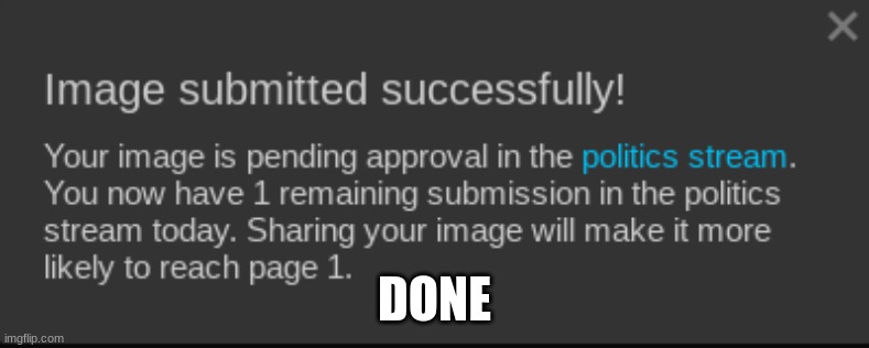 DONE | made w/ Imgflip meme maker