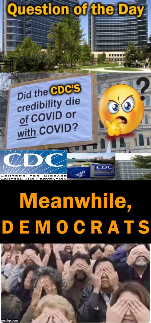 The Centers For Distortion & Control Fooled No One But Those Who Refuse To Look At The FACTS.... |  Meanwhile, D E M O C R A T S | image tagged in politics,covid vaccine,democrats,it's that obvious,facts,plandemic | made w/ Imgflip meme maker