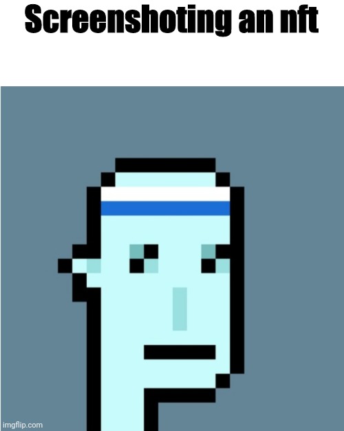 Screenshoting an nft | made w/ Imgflip meme maker