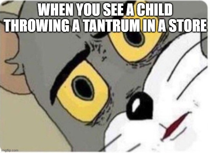 This is me when i see them | WHEN YOU SEE A CHILD THROWING A TANTRUM IN A STORE | image tagged in tom and jerry meme | made w/ Imgflip meme maker