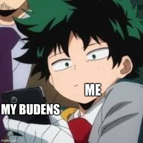 WHy | ME; MY BUDENS | image tagged in deku dissapointed | made w/ Imgflip meme maker