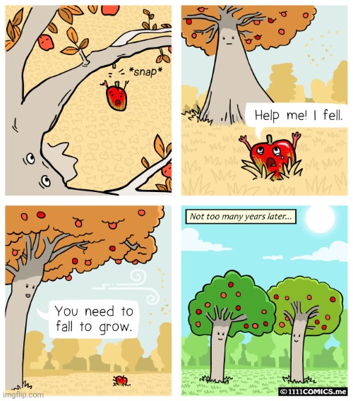 The apple fall | image tagged in apples,apple,fall,comics/cartoons,comics,comic | made w/ Imgflip meme maker
