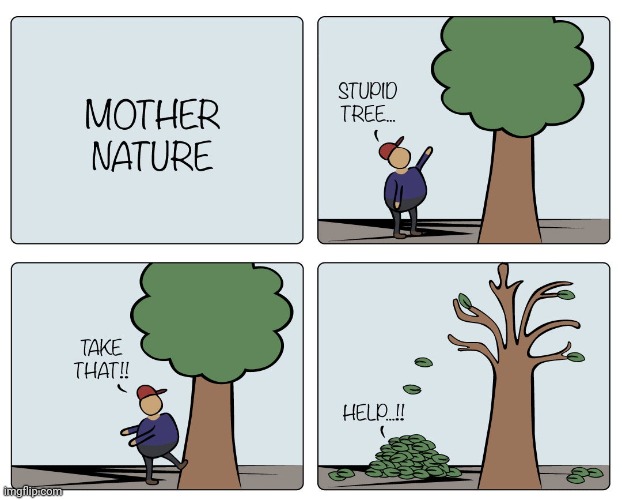 Mother Nature | image tagged in mother nature,trees,tree,comics/cartoons,comics,comic | made w/ Imgflip meme maker