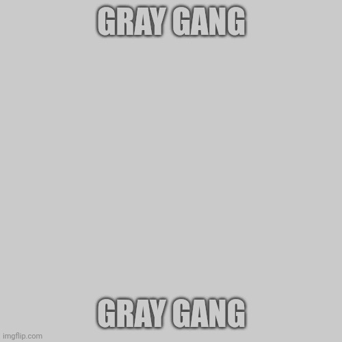 Blank Transparent Square Meme | GRAY GANG GRAY GANG | image tagged in memes,blank transparent square | made w/ Imgflip meme maker