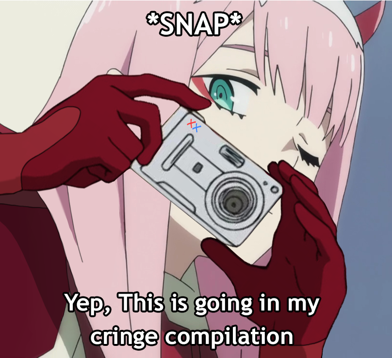 High Quality Cringe compilation zero two Blank Meme Template