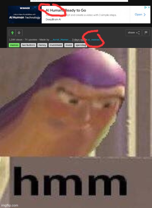 image tagged in buzz lightyear hmm | made w/ Imgflip meme maker