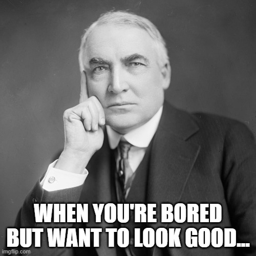 bored | WHEN YOU'RE BORED BUT WANT TO LOOK GOOD... | image tagged in funny,funny memes,funny meme,boredom,president | made w/ Imgflip meme maker