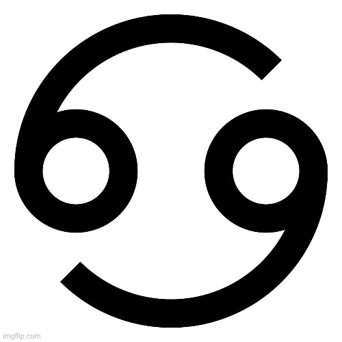 Cancer symbol flipped horizontally | made w/ Imgflip meme maker