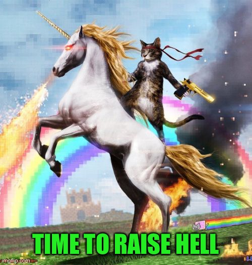 Welcome To The Internets Meme | TIME TO RAISE HELL | image tagged in memes,welcome to the internets | made w/ Imgflip meme maker