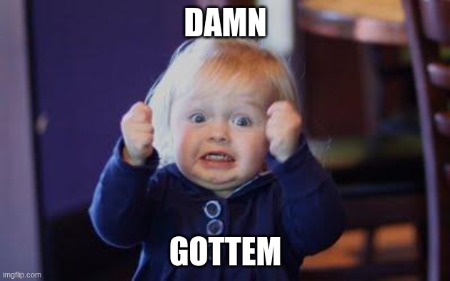 excited kid | DAMN GOTTEM | image tagged in excited kid | made w/ Imgflip meme maker